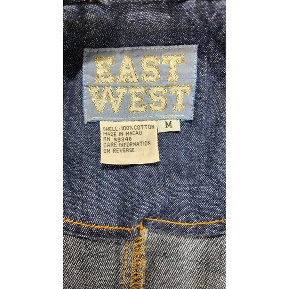 Vtg 80s 90s Womens Oversized Blue Denim Jacket Gold Buttons Size Medium EastWest - Picture 6 of 12